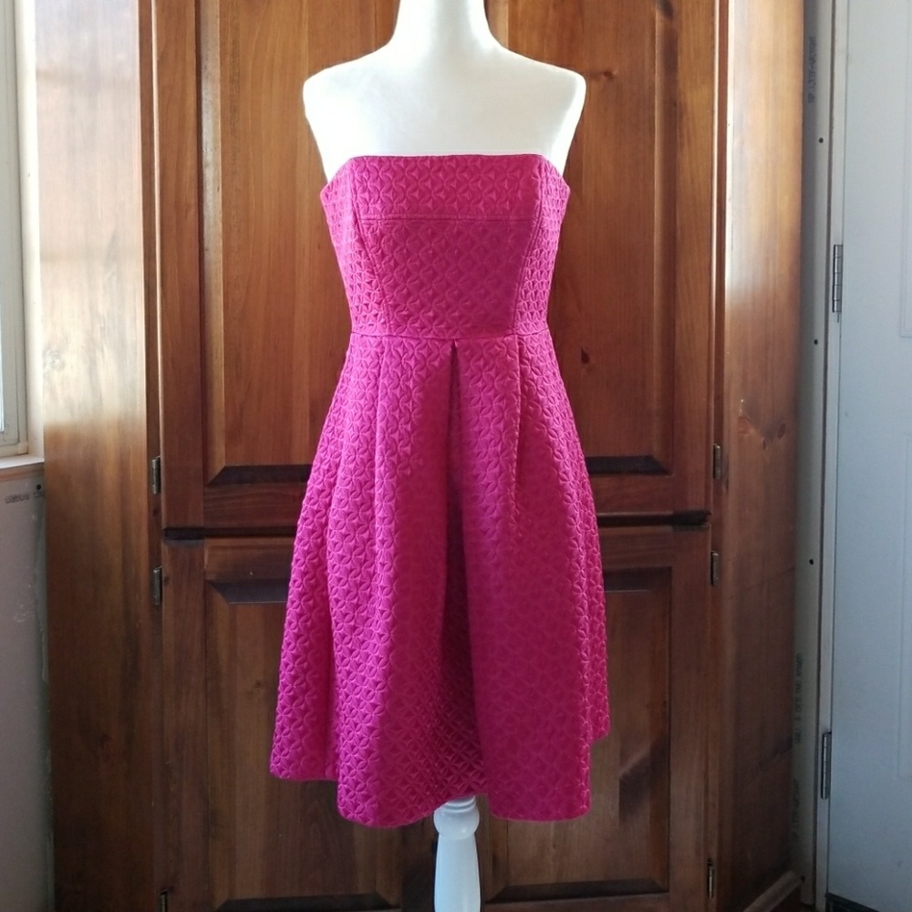 Hot Pink Shoshanna Strapless Cocktail Dress